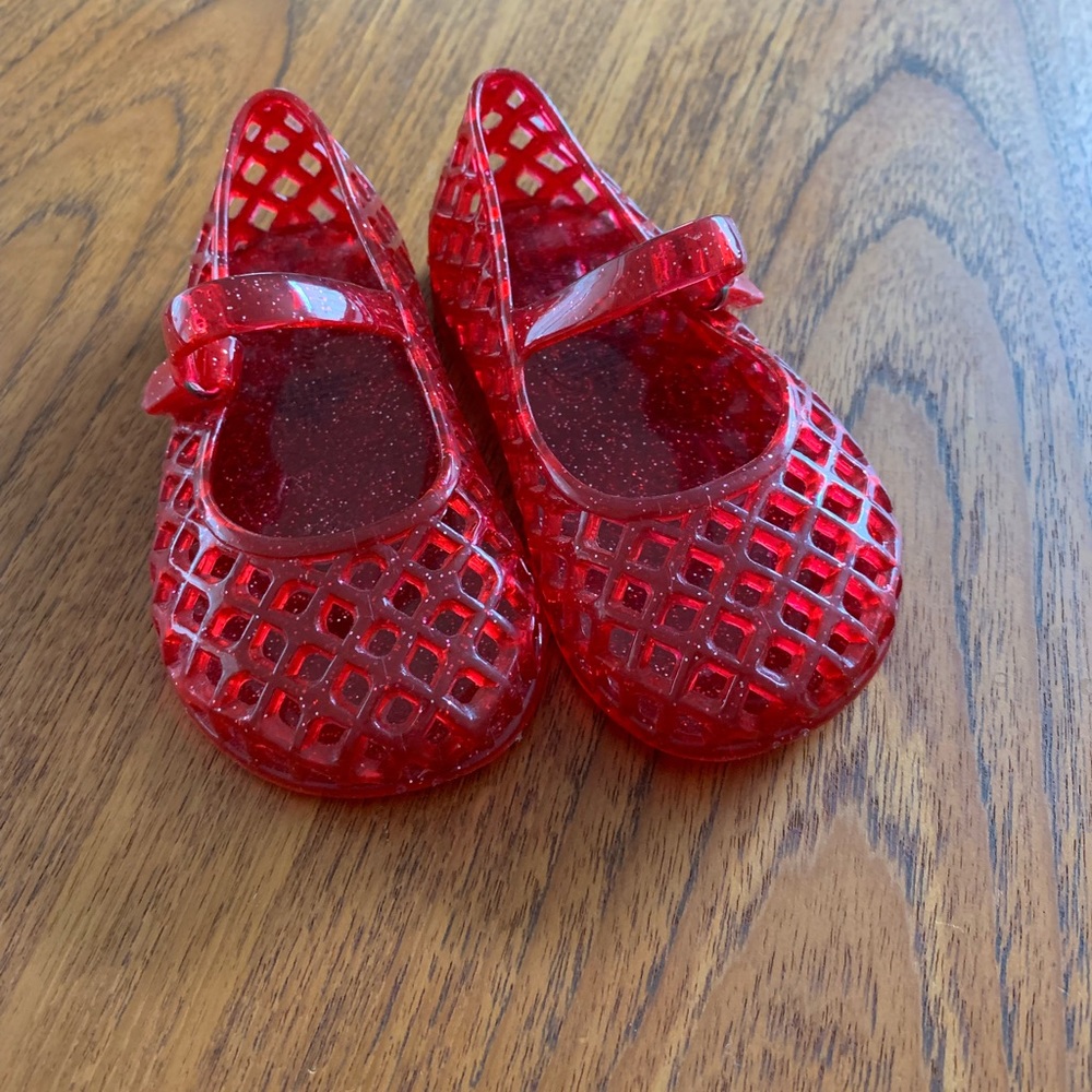 EUC Red toddler girls jellies size 6